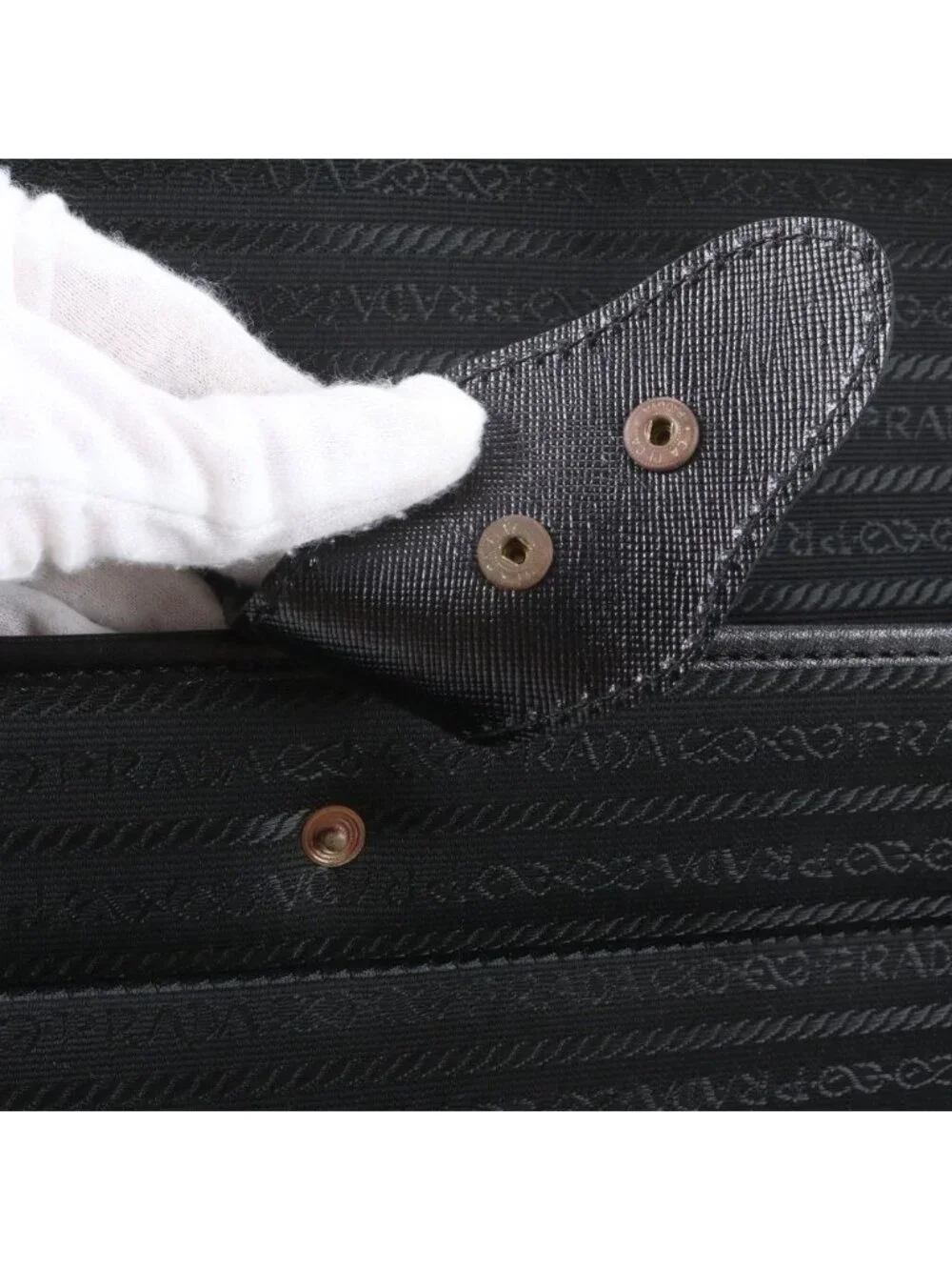 Prada Leather Attache Case Hard Document Business Briefcase Black